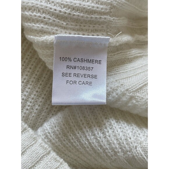 Design History Shawl Collar Cashmere Sweater In Winter White Sz M New - Picture 9 of 9